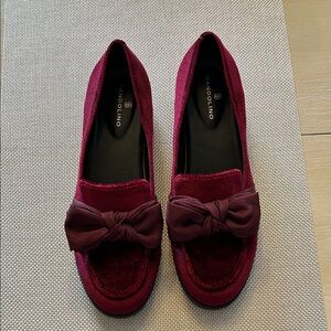 Bandolino Burgundy Flats with Elegant Bow